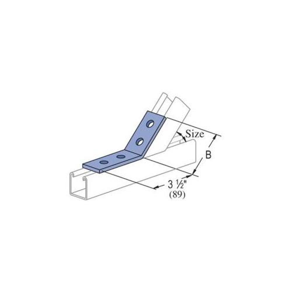 CONNECTOR ANGLE OPEN 4 1-5/8IN 45DEG STL